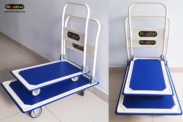 Xe đẩy hàng giá rẻ - Bộ đôi sàn thép