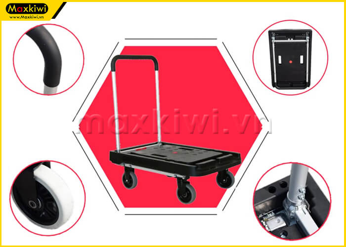 Xe đẩy hàng 4 bánh gấp gọn PT-0096 với nhiều cải tiến