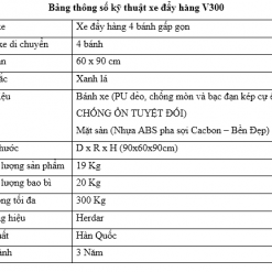 Bảng thông số kỹ thuật V300