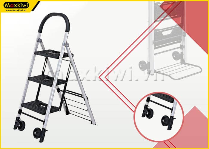 Thang xếp kết hợp xe đẩy hàng HT-0080