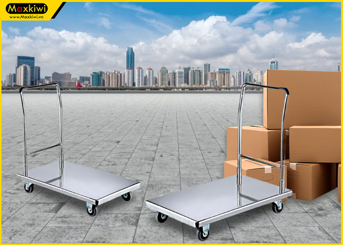 Xe đẩy hàng inox 4 bánh
