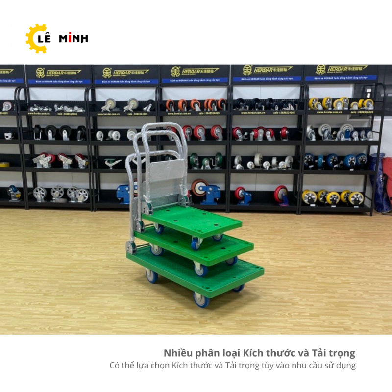 Xe đẩy hàng 4 bánh HERDAR có nhiều phân loại kích thước