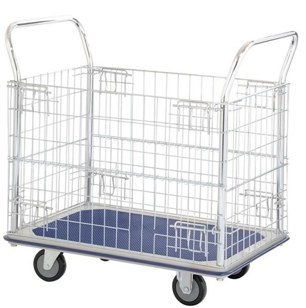 Xe đẩy hàng có lồng sắt bao quanh